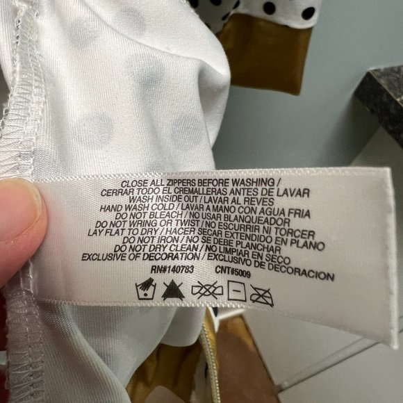 Isaac Mizrahi Sport Jacket Womens White Black Polka Dot Gold Trim Hooded - Picture 5 of 5